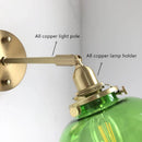 Axyaa Glass Wall Lamp Bedroom Bedside Minimalist Arm Nordic Lights Blue Green Clear Glass