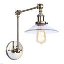 Axyaa Industrial LED Wall Light Clear Glass Vintage Adjustable Long Arm Fixtures