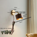 Axyaa Nordic LED Wall Lamp Walnut Wood Stair Light - Modern Indoor Pull Chain Switch