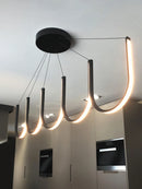 Axyaa Modern U Shape Chandelier for Dining Room and Kitchen Island Lighting