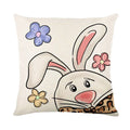 Axyaa Spring Rabbit Pillowcase 45x45cm Decorative Linen Sofa Cushion Cover