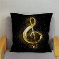 Axyaa Cartoon Sheet Music Printed Cushion Cover for Bedroom and Living Room