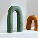 Axyaa Ceramic Arch Vase: Geometric Abstract Home Decor Flower Arrangement Terrarium