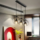 Axyaa Black Glass LED Ceiling Chandelier for Living Room Bedroom Dining Table