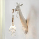 Axyaa Designer Giraffe Love Wall Lamp Resin Animal Lighting for Living Room