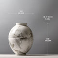 Axyaa Retro Earthenware Pot Model Room Tea Study Flower Arrangement Pottery Hand-Painted