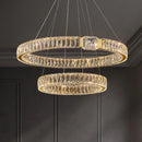 Axyaa Luxury Gold Metal Crystal LED Pendant Chandeliers for Home, Restaurant, Hotel