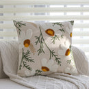 Axyaa Floral Embroidered Cotton Cushion Cover 45x45cm - Jacquard Forest Pillowcase for Home Decor