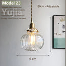 Axyaa Vintage Clear Glass Brass Pendant Light for Kitchen Dining Bedroom