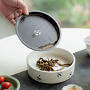 Axyaa Hand-painted Butterfly Orchid Ceramic Pot for Tea Table