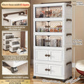 Axyaa 3-5 Tier Storage Cart - Wide Foldable Rolling Cabinet for Home Organization