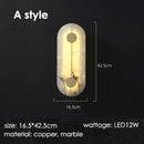 Axyaa Copper Gold LED Wall Sconce Minimalist Luxury Bedside Light