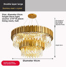 Axyaa Gold Crystal LED Chandelier for Home Décor Lighting