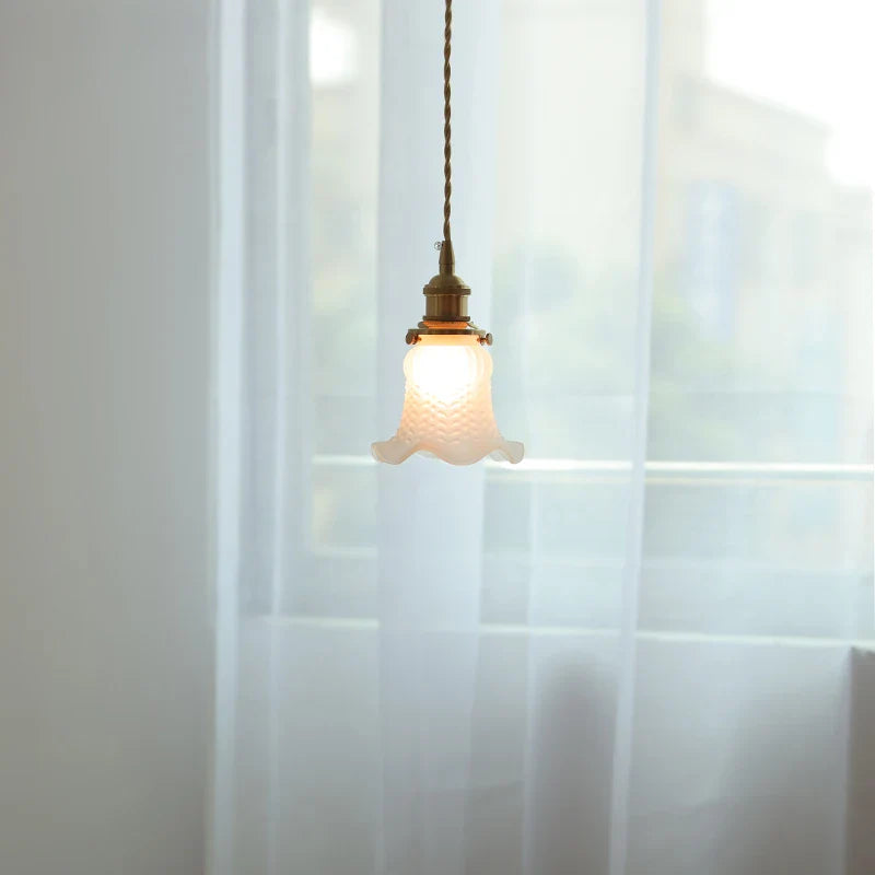 Axyaa Clear Glass LED Pendant Lamp with Copper Socket for Home Décor