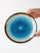 Axyaa 8-inch Ice Disc Ceramic Dessert Plate - Premium Japanese Dish