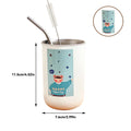 Axyaa Stainless Steel Double Wall Milk Coffee Mug with Straw - Portable & Anti-Scalding