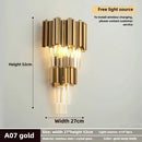 Axyaa Crystal Gold/Black Wall Sconce - Elegant Stainless Steel Lighting for Home Decor