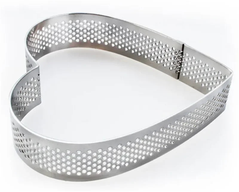 Axya Heart Shaped Fruit Pie & Mousse Cake Mold - Stainless Steel Tart Ring