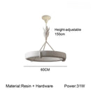 Axyaa French Carved Pendant Luxury Gypsum Hanging Lamp LED Lighting