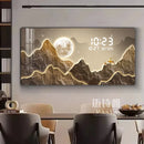 Axyaa Light Luxury Wall Clock with Digital Display and Silent Perpetual Calendar