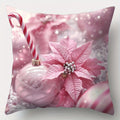 Axyaa Pink Christmas Stick Garland Pillowcase