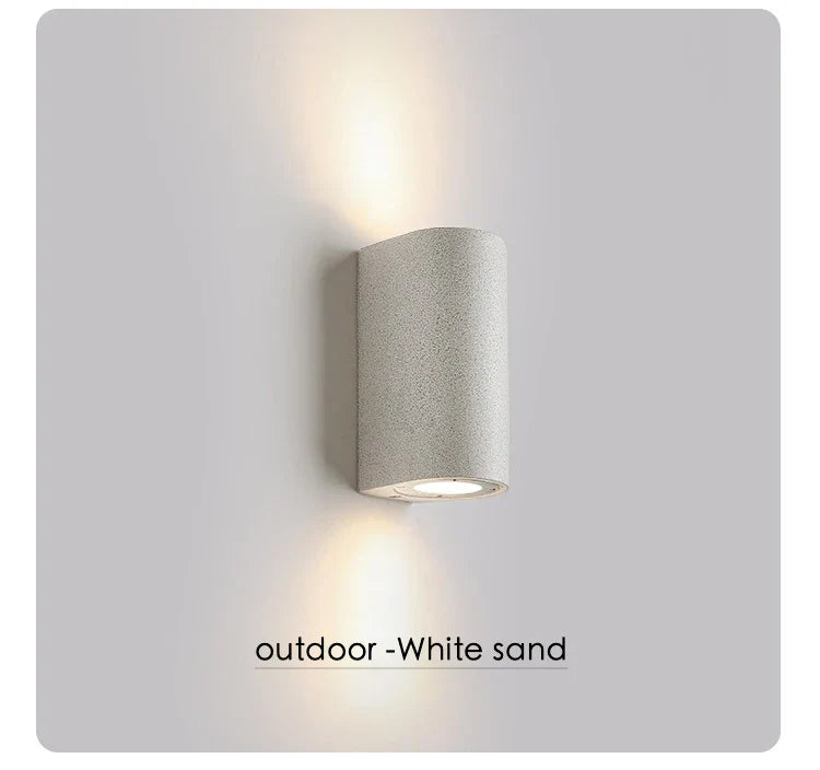 Axyaa Waterproof Outdoor Wall Sconce Black White Gray Cement - Up Down GU10 Bulb