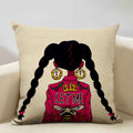 Axyaa Fashion Girl Cushion Cover: Living Room Sofa Pillow Case 45x45cm