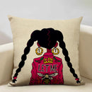 Axyaa Fashion Girl Cushion Cover: Living Room Sofa Pillow Case 45x45cm