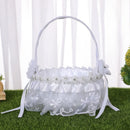 Axyaa Lace Decor Bridesmaid Flower Girl Baskets Rustic Wedding Ceremony Decor