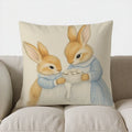 Axyaa Cute Bunnies Swing Floral Pillow Cover