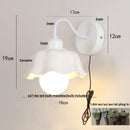Axyaa Glass Iron LED Wall Sconce Pull Chain Switch Stair Light - White