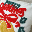 Axyaa Christmas Holiday Decor Embroidery Pillowcase - Festive Living Room Sofa Cushion Cover