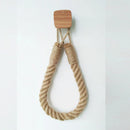 Axyaa Solid Wood Linen Rope Towel Rack - Stylish & Functional Bathroom Storage Solution