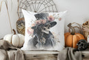 Axyaa Halloween Floral Skull Decorative Pillow Cover