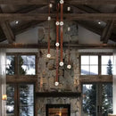Axyaa Modern Brown Waistband Pendant Light with Artificial Marble Lampshade