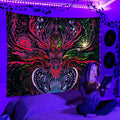 Axyaa UV Reactive Psychedelic Tapestry for Bedroom, Dorm, or DJ Room