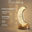 Axyaa Crystal Moon Lamp: Touch Dimming LED Night Light for Girls' Room