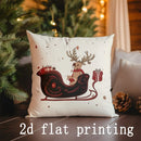 Axyaa Santa & Reindeer Pillow Covers - Festive Home Decor for Sofa, Bedroom, Car