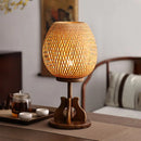 Axyaa Bamboo Desk Lamp: Bedroom Zen Retro Chinese Style LED Light