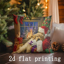 Christmas Dogs Pattern Pillow Covers for Home Decor by Axyaa