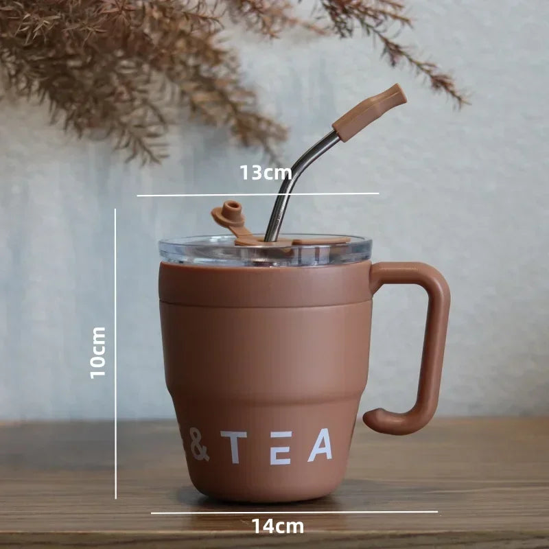 Axyaa Stainless Steel Insulated Portable Drinkware Cup with Straw