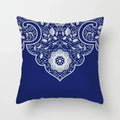 Axyaa Blue Geometric Floral Printed Pillow Case - Soft Cushion Cover