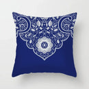 Axyaa Blue Geometric Floral Printed Pillow Case - Soft Cushion Cover