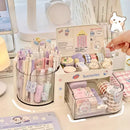 Axyaa Desktop Pen Holder with Drawers - Student Desk Organizer for Girls