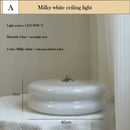 Axyaa Glass Egg Tart Ceiling Lamp: Modern Milky White Minimalist Nordic Cream Style