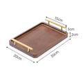 Axyaa Bamboo Tea Set Tray with Metal Handle