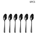 Axyaa Black Stainless Steel Cutlery Set for Home Kitchen Holiday Dinner
