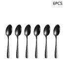 Axyaa Black Stainless Steel Cutlery Set for Home Kitchen Holiday Dinner