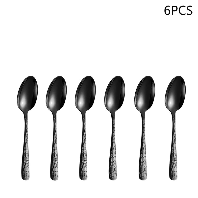 Axyaa Black Stainless Steel Cutlery Set for Home Kitchen Holiday Dinner