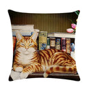 Axyaa Cat Series Linen Pillowcase 45x45cm